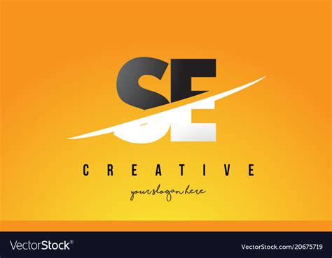 Se s e letter modern logo design with yellow Vector Image