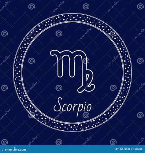 Scorpio Astrology Sign Zodiac Symbol In Circle Stock Vector