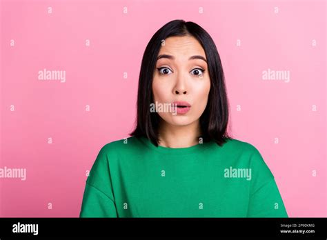 Portrait Of Shocked Speechless Vietnamese Girl Staring Cant Believe Isolated On Pink Color