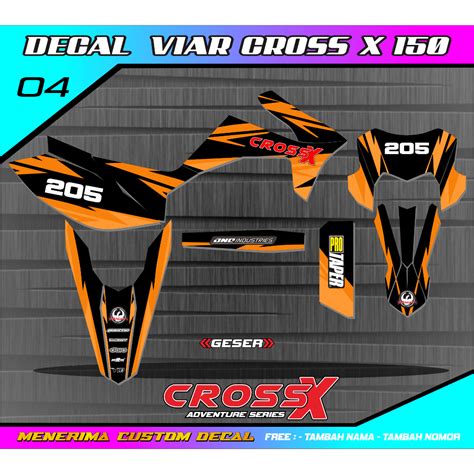 Jual Decal Stiker Viar Cross X 150 Full Body Hitam Shopee Indonesia