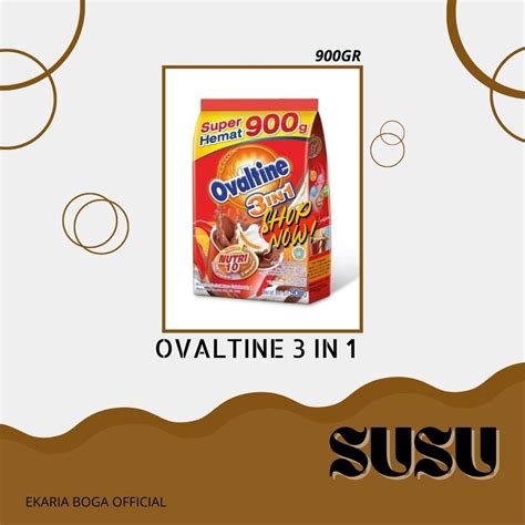 Jual SUSU BUBUK BUBUK MINUMAN OVALTINE OVALTINE 3 IN 1 900GR