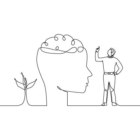 Growth Mindset Continuous Line Design Vector Illustration For Good