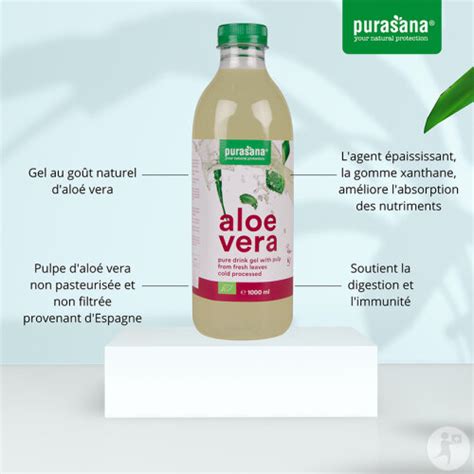 Purasana Vegan Aloe Vera Gel Boire Avec Pulpe Bio Flacon L Newpharma