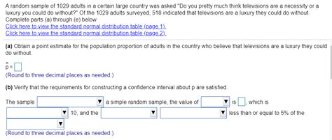 Solved A Random Sample Of Adults In A Certain Large Chegg