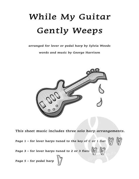 While My Guitar Gently Weeps By George Harrison Harp Sheet Music