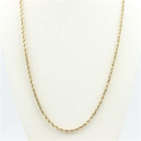 Kt Gold Hollow Twisted Rope Necklace Property Room