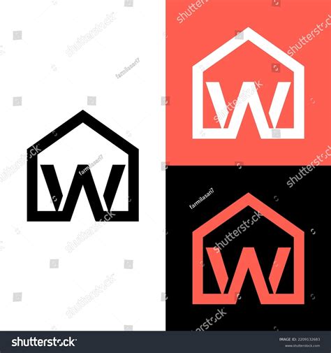 Monogram Letter W Real Estate Logo Stock Vector Royalty Free