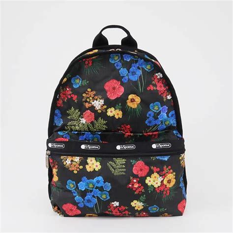 レスポートサック リュックサック LeSportsac BASIC BACKPACK 花柄 ブラック系マルチカラー 7812 E477