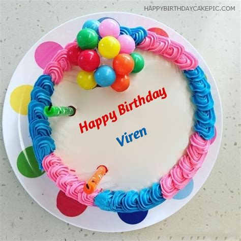 Colorful Happy Birthday Cake For Viren