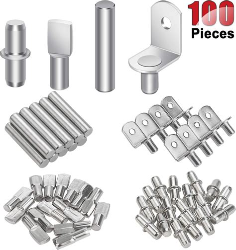 Dywishkey 4 Styles Shelf Pins Kit Nickel Plated Shelf