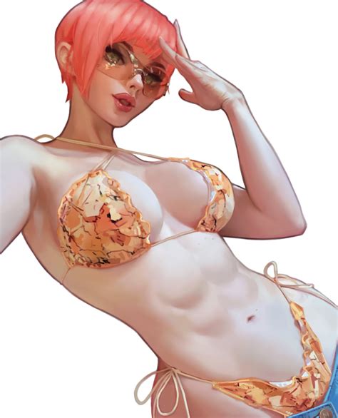 Rule 34 Art Bikini Bikini Top Breasts Busty Criss Cross Halter Dsl Fanart Female Only Jeans