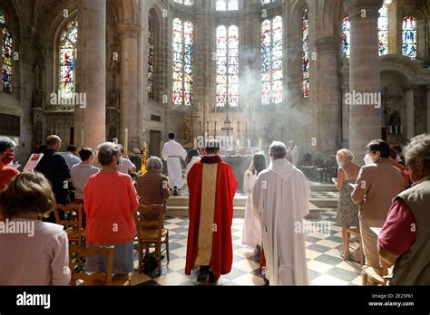 Pentecost Mass In St Nicolas S Church Beaumont Le Roger France Entry