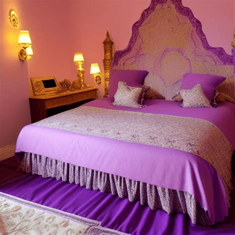 Beautiful Old Castle Bedroom With Light Purple Interior Design