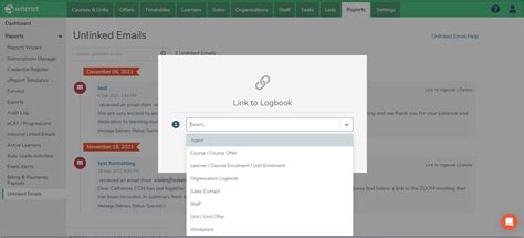 Save An Unlinked Email To A Logbook Wisenet Student Crm