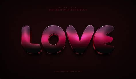 Premium Psd Love Editable Premium Psd D Text Effect