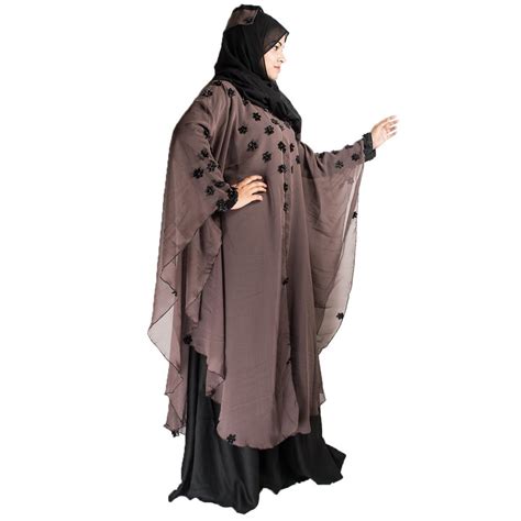 Burqa Embroidery Modest City Party Wear Nida Islamic Farasha Size