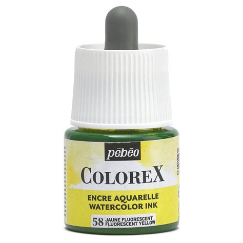 Encre Aquarelle Colorex Colorex Ml Jaune Fluorescent Pebeo