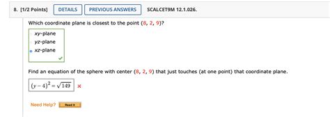 Solved Points Details Previous Answers Scalcet M Chegg