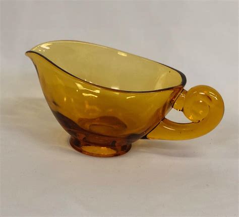 Vintage Indiana Glass Tiara Amber Norse Sandwich Gravy Sauce Boat 3887070102