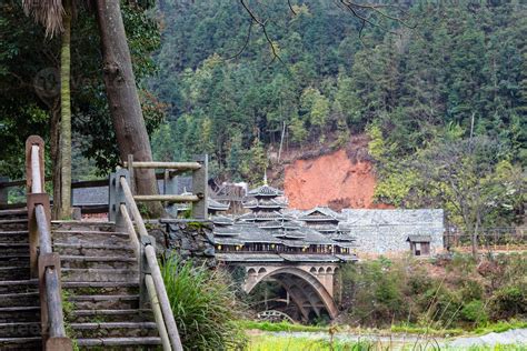 steps on Wind and Rain Bridge in Chengyang 12257625 Stock Photo at Vecteezy