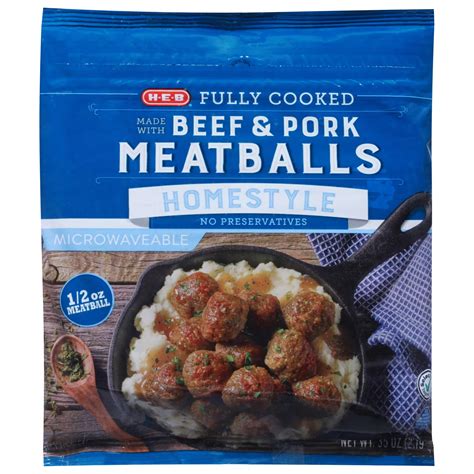 H E B Fully Cooked Frozen Beef And Pork Meatballs Homestyle Shop