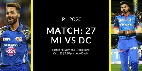 IPL 2020 – MI vs DC – Match Preview & Team Analysis - CricIndeed