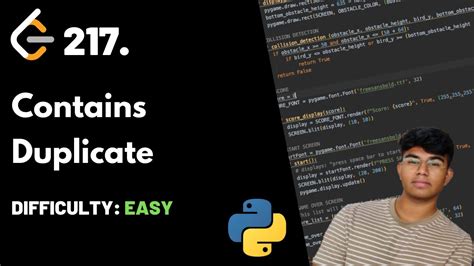 Contains Duplicate LeetCode 217 Theory Python Code YouTube