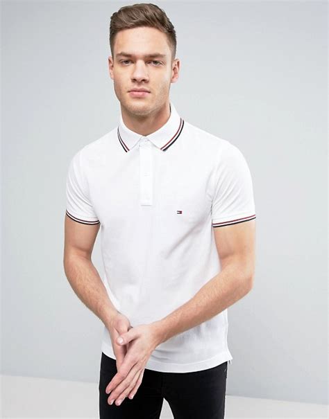 Tommy Hilfiger Tommy Hilfiger Tipped Pique Polo Slim Fit In White