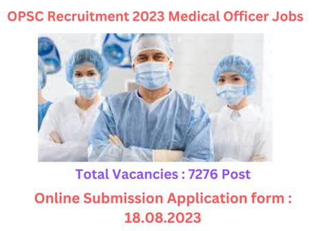 Opsc Recruitment 2023 Medical Officer Professional Jobs Apply Fast Alljobview