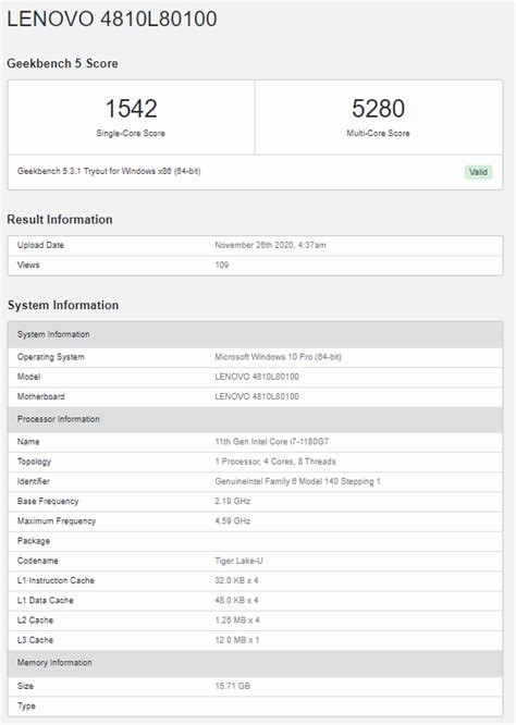 El Intel Core I G Debuta En Geekbench Con Un Reloj De Aumento De