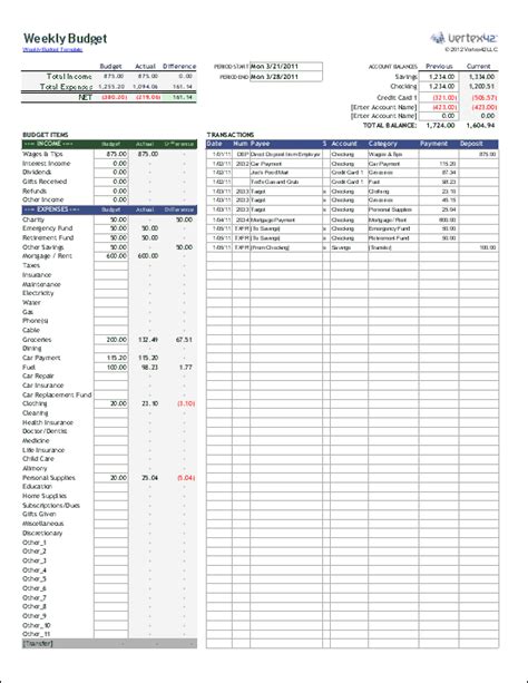 Spectacular Weekly Budget Template Company Expenses Excel