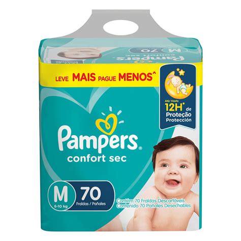 Fralda Pampers Confort Sec M Super Com 70 Unidades Fortebag