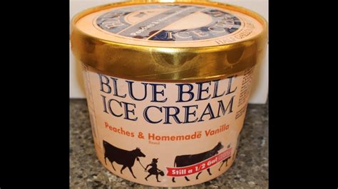 Blue Bell Peaches Homemade Vanilla Ice Cream Review YouTube