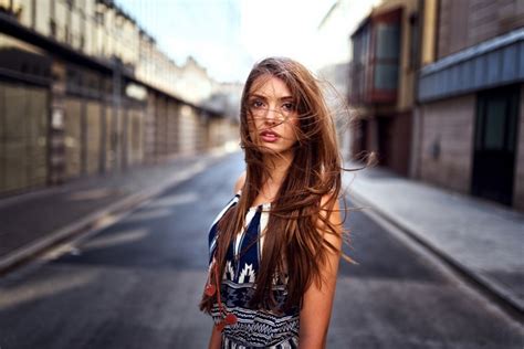 Miro Hofmann Women Portrait Long Hair Hair In Face Street HD