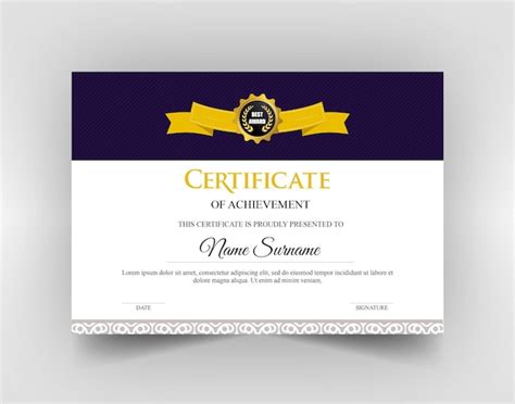 Premium PSD | Certificate template psd