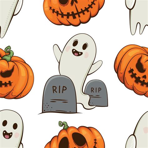 Halloween Pattern Design Ghosts Scary Pumpkin Evil Background Spooky Halloween Background