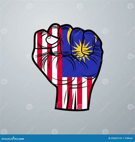 Malaysia Flag With Hand Design Stock Vector Illustration Of Concept