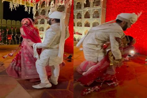 Viral Couple Fall On Stage During Wedding Photoshoot Internet Calls Definitely Fallen In Love