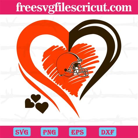 Cleveland Browns Heart Logo, Layered Svg Files - free svg files for cricut