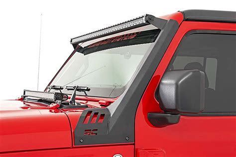 Rough Country 50 Inch Led Light Bar Upper Windshield Kit For 18 23 Jeep Wrangler Jl And Gladiator