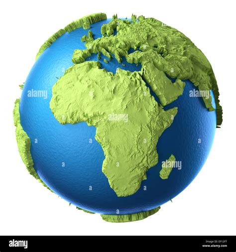 Globe 3d isolated on white background. Continent Africa. Elements of ...