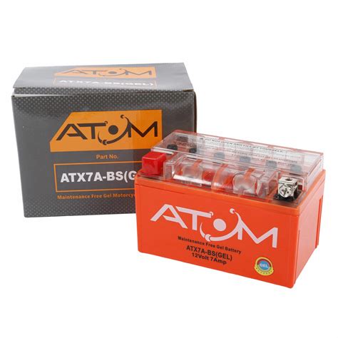 Atom YTX7A BS Gel Motorcycle Battery Atom Batteries