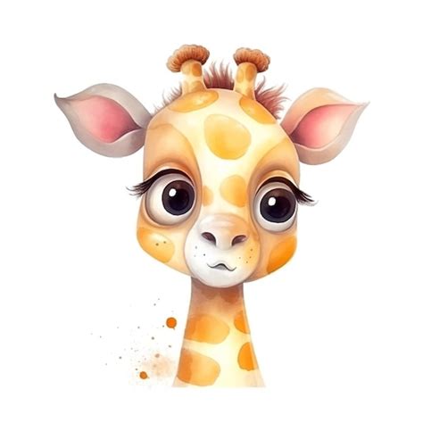 Pink Baby Giraffe Cartoon