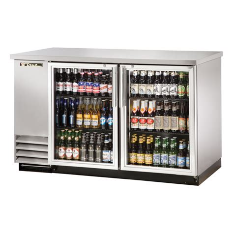 True TBB 2G S HC LD Stainless Steel 2 Glass Swing Door Back Bar