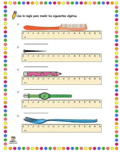 Longitud De Objetos En Cm Worksheet Actividades De Medición Fichas De Matemáticas Para