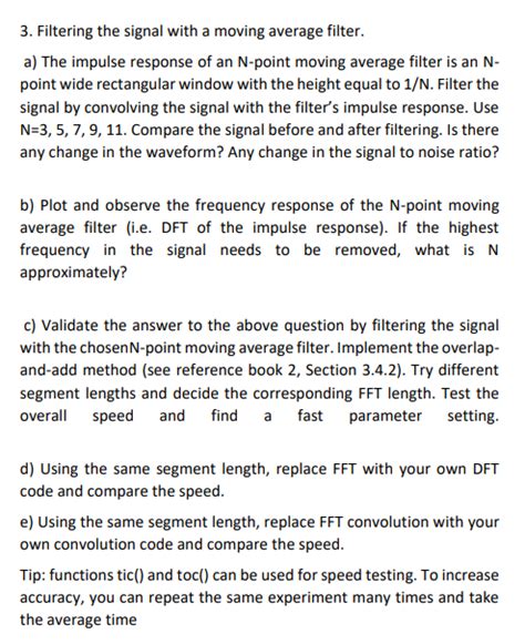 3 Filtering The Signal With A Moving Average Filter Chegg