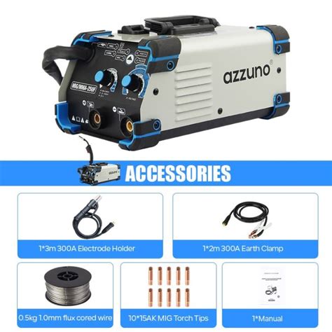 AZZUNO Semi Automatic Welder Synergy Welding Machine Gas Less 3 In 1