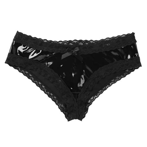 Sexy Women S Lingerie Leather Open Crotch G String Panties Shorts