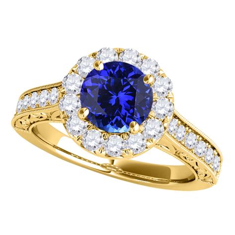 Mauli Jewels Engagement Rings For Women 1 40 Carat Halo Tanzanite And