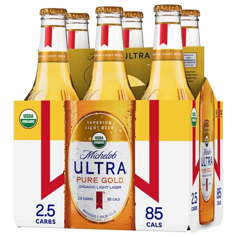 Michelob Ultra Pure Gold Organic Domestic Beer 6 Pack 12 Fl Oz Glass